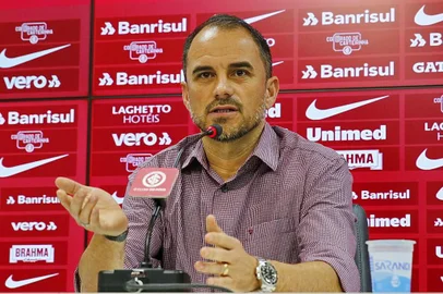  PORTO ALEGRE, RS, BRASIL - 04.11.2019 - Coletiva de Marcelo Lomba e Rodrigo Caetano. (Foto: Robinson Estrasulas/Agencia RBS)