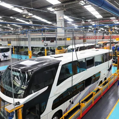  CAXIAS DO SUL, RS, BRASIL (07/07/2015) Marcopolo 2015. Empresa Marcopolo investe em tecnologia para produzir ônibus, cujos veículos são exportados para mais de cem países.    (Roni Rigon/Pioneiro)