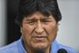 Bolivian ex-President Evo Morales delivers a speech upon his arrival in Mexico City, on November 12, 2019, where he was granted exile after his resignation. - Landlocked Bolivia, in crisis after its president quit amid protests over a disputed election, is among Latin America's poorest countries despite having huge gas reserves. (Photo by PEDRO PARDO / AFP)