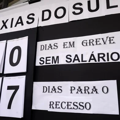  CAXIAS DO SUL, RS, BRASIL (12/11/2019)Greve dos servidores do Poder Judiciário do Rio Grande do Sul completa 50 dias com adesão no Fórum de Caxias do Sul. (Antonio Valiente/Agência RBS)