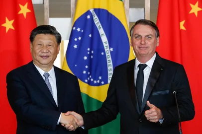 (Brasília - DF, 13/11/2019) Preidente Jair Bolsonaro encontra-se com presidente da China, Xi JinpingDeclaração à Imprensa.Foto: Isac Nóbrega/PR