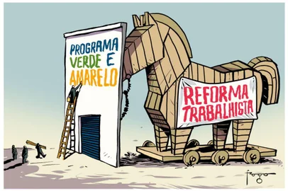 Charge da seção Fora da Curva