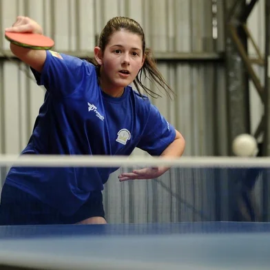  CAXIAS DO SUL, RS, BRASIL (21/11/2019)Sabrina Moschen vai disputar na categoria 12 aos 14 anos, nos Jogos Escolares da Juventude na modalidade de tenis de mesa. (Antonio Valiente/Agência RBS)
