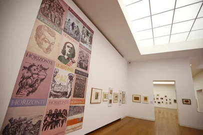  PORTO ALEGRE, RS, BRASIL, 28-11-2019: Exposição Grupo de Bagé - Os Quatro, com 180 obras de Carlos Scliar, Danúbio Gonçalves, Glauco Rodrigues e Glênio Bianchetti, além de ilustrações dos clubes de Gravura de Bagé e Porto Alegre, livros e exemplares raros das revistas Horizonte, Senhor e Globo (FOTO FÉLIX ZUCCO/AGÊNCIA RBS, Segundo Caderno).