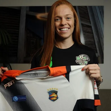  CAXIAS DO SUL, RS, BRASIL (26/11/2019)Mariel Hecher, jogadora caxiense do Lions FC, da Austrália participa do Show dos Esportes. (Antonio Valiente/Agência RBS)