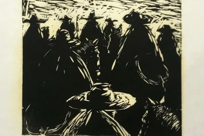 Xilogravura da exposição aos 100 anos de nascimento do Xico Stockinger