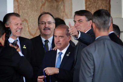 **EM BAIXA**BENTO GONÇALVES, RS BRASIL, 05-12-2019: Chegada do presidente Jair Bolsonaro à Cúpula do Mercosul. (Foto: Mateus Bruxel / Agência RBS)