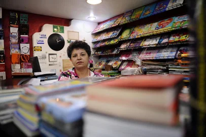  CAXIAS DO SUL, RS, BRASIL (19/12/2019)Livraria Mercado de ideias vai fechar as portas após 25 anos de atuação em Caxias. na foto, maria Helena Lacava. (Antonio Valiente/Agência RBS)