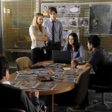 CRIMINAL MINDS - Taboo - The BAU welcomes back Emily Prentiss (Paget Brewster) as they are called upon to investigate the disappearance of three women, on CRIMINAL MINDS, Wednesday, Oct. 12 (9:00-10:00 PM, ET/PT), on the CBS Television Network. (ABC Studios/Darren Michaels)A.J. COOK, MATHEW GRAY GUBLER, PAGET BREWSTER, ADAM RODRIGUEZ