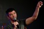 (FILES) In this file photo taken on December 16, 2016 Co-founder and Chief Executive Officer (CEO) of US tranportation company Uber Travis Kalanick gestures as he speaks at an event in New Delhi on December 16, 2016. - About decade after co-founding Uber, Travis Kalanick on December 24, 2019 severed his last ties from the ride-hailing giant, announcing he would exit the board of directors at the end of 2019 (Photo by MONEY SHARMA / AFP)
