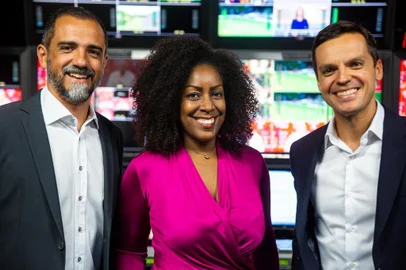  PORTO ALEGRE, RS, BRASIL, 16/01/2020: Fotos apresentadores RBS TV - Josmar Leite, Fernanda Carvalho e Léo Saballa Jr. (Foto: Omar Freitas / Agência RBS)Indexador: Omar Freitas