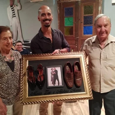 Adelino Muner e Maria Zizi Muner, casal homenageado pela escola Clube Ballroom