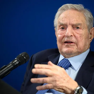 Hungarian-born US investor and philanthropist George Soros delivers a speech on the sideline of the World Economic Forum (WEF) annual meeting, on January 23, 2020 in Davos, eastern Switzerland. (Photo by FABRICE COFFRINI / AFP)<!-- NICAID(14397885) -->