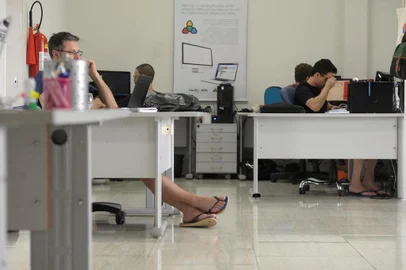 CAXIAS DO SUL,RS, BRASIL, 17/02/2020Núcleo Sistemas. Empresa foi selecionada pelas Havaianas para projeto empresa.(Lucas Amorelli/Agência RBS)