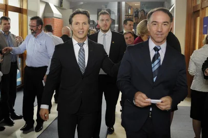  CAXIAS DO SUL, RS, BRASIL, 19/03/2018 - O prefeito de Caxias do Sul, Daniel Guerra, foi o palestrante da Reunião almoço do dia 19 de março de 2018,  na CIC. (Marcelo Casagrande/Agência RBS)