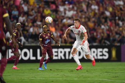  IBAGUÉ, COLÔMBIA - 19.02.2020 - Deportes Tolima e Inter se enfrentam pela 3ª fase da Pré-Libertadores 2020, no Estádio Manuel Murillo Toro em Ibagué, na Colômbia.