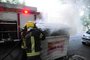  PORTO ALEGRE,RS,BRASIL.2020,03,12.Vandalos colocam fogo em containres no Bairro Santana,bombeiros mais de oito containers.(RONALDO BERNARD/AGENCIA RSB).<!-- NICAID(14448360) -->