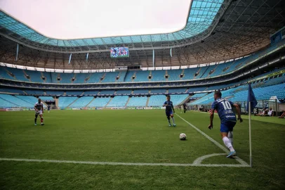  PORTO ALEGRE, RS, BRASIL,15/03/2020-Grêmio recebe o São Luiz pela terceira rodada do segundo turno do Gauchão na Arena. Partida foi com portoões fechados devido ao coronavírus.(FOTOGRAFO: ANDRÉ ÁVILA / AGENCIA RBS)<!-- NICAID(14451953) -->