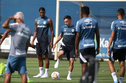  PORTO ALEGRE, RS, BRASIL - 10.03.2020 - Treino do Grêmio no CT Presidente Luiz Carvalho. (Foto: Jefferson Botega/Agencia RBS)<!-- NICAID(14446533) -->