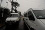  CAXIAS DO SUL, RS, BRASIL, 06/04/2020Protesto de donos de Vans percorreu o centro da cidade e ficou em frente da prefeitura por volta de 20 min. Cerca de 175 carros participaram.(Lucas Amorelli/Agência RBS)<!-- NICAID(14469871) -->