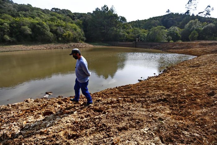 Barragem em Fontoura Xavier ficou praticamente seca