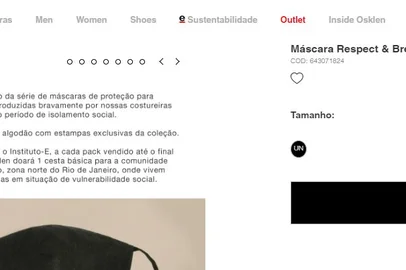 Máscara de proteção da Osklen