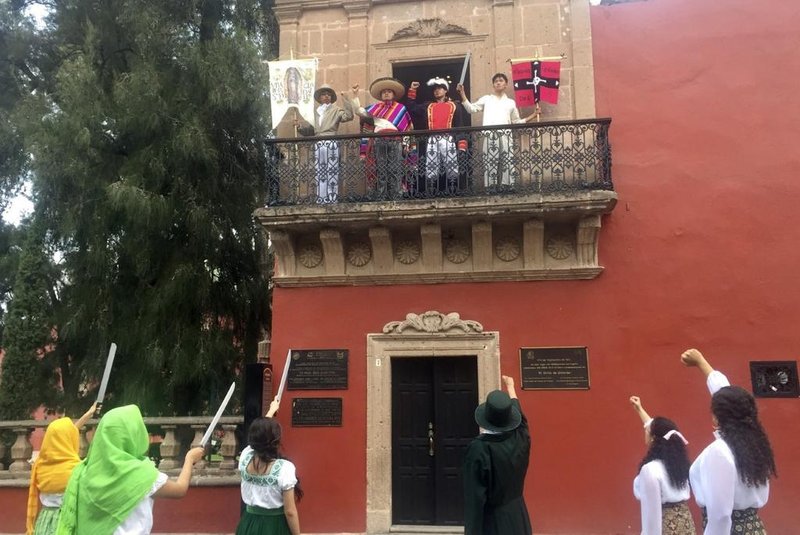 Encenação da comeração do Grito de Independência em Huichapan, Hildago, México.<!-- NICAID(14494532) -->