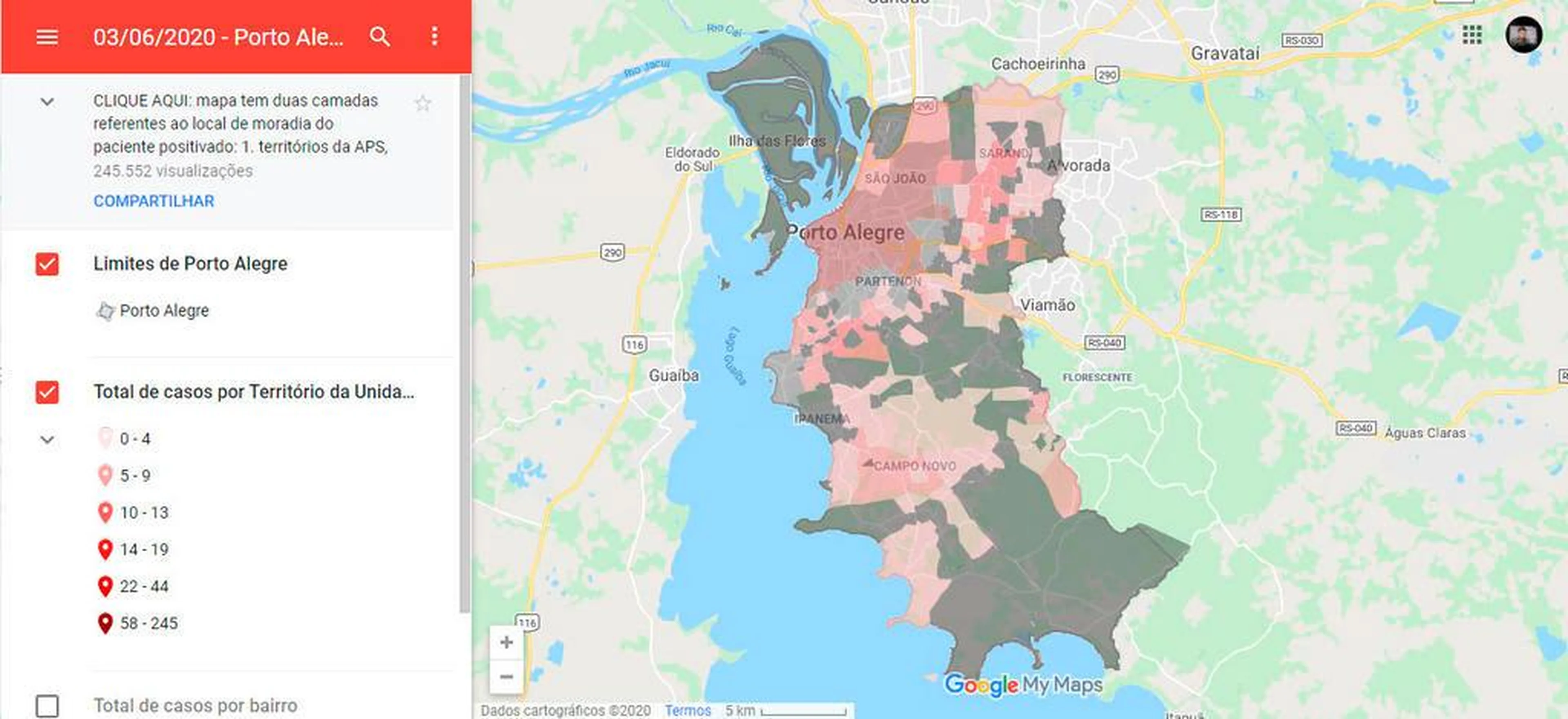 Google My Maps/Reprodução