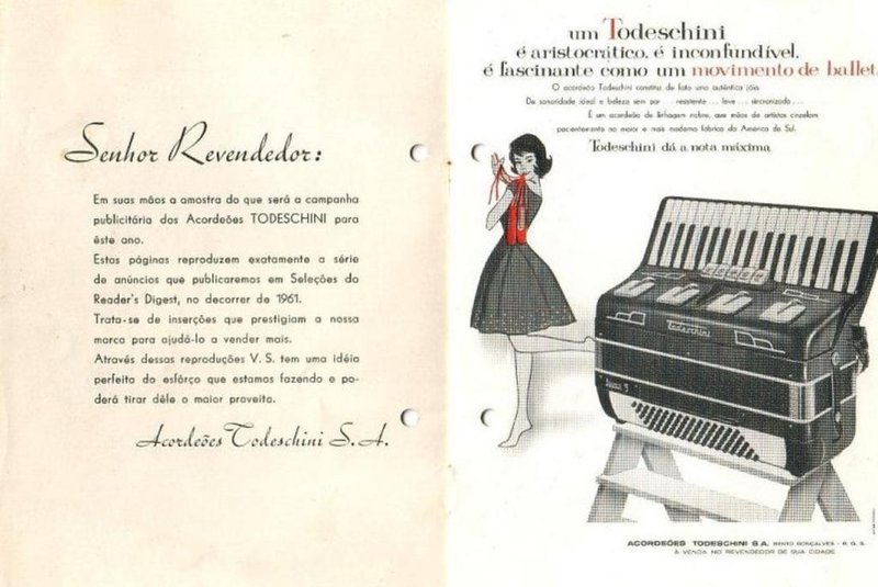 Anúncios dos Acordeons Todeschini na revista Seleções nos anos 1960<!-- NICAID(14531036) -->