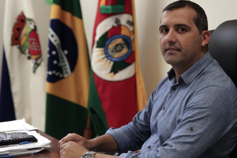  NOVA PÁDUA, RS, BRASIL - 02/04/2019Os municípios Nova Pádua lidera estatística de bancos assaltados. Na foto, o prefeito de Nova Pádua, Ronaldo Boniatti<!-- NICAID(14021574) -->