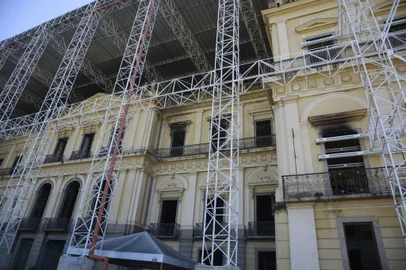 Obras de reconstrução do Museu Nacional, no Rio