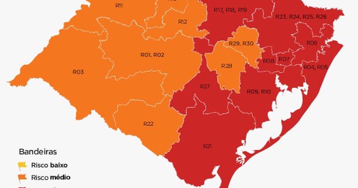 Confira as 25 cidades da macrorregião que permanecem em bandeira ...