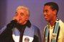 Ronaldinho do Grêmio e da Seleção e o jornalista Paulo Santana.#PÁGINA:66#ENVELOPE: Não veio printer.<!-- NICAID(575885) -->