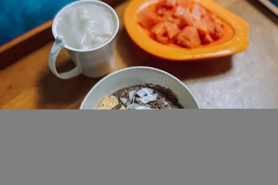 Mingau de aveia com cacau