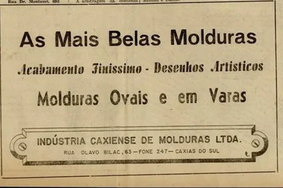  anúncios da Indústria Caxiense de Molduras nos anos 1950 e 1960<!-- NICAID(14559338) -->