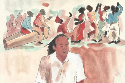Aquarela, sopapo, Richard Serraria, artista Diego Dourado<!-- NICAID(14565481) -->