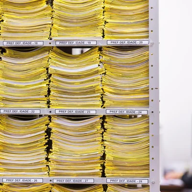  PORTO ALEGRE, RS, BRASIL, 22/10/2015 : Precatórios do Estado - Milhares de precatórios acumulados na Central de Precatórios no Palácio da Justiça. (Omar Freitas/Agência RBS)Indexador: Omar Freitas<!-- NICAID(11769776) -->