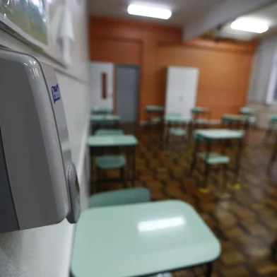  PORTO ALEGRE, RS, BRASIL, 07-07-2020: Como  as escolas particulares estão se preparando para o segundo semestre. Na foto, sala de aula no Colégio Santa Dorotéia (FOTO FÉLIX ZUCCO/AGÊNCIA RBS, Editoria de Notícias).<!-- NICAID(14539757) -->