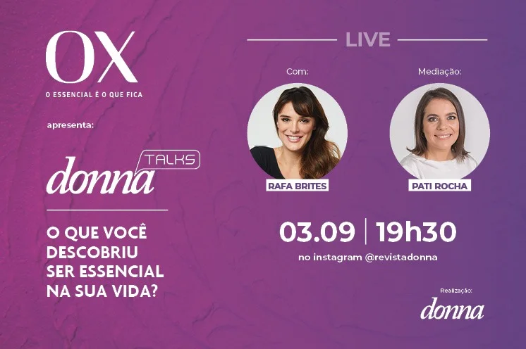 Donna Talks recebe Rafa Brites para um bate-papo nesta quinta-feira | Donna