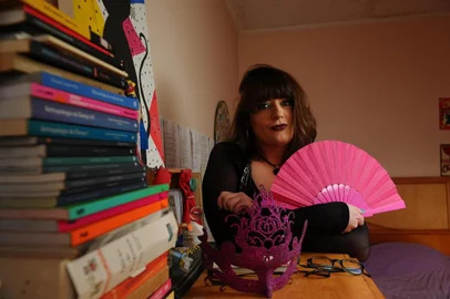  CAXIAS DO SUL, RS, BRASIL (09/09/2020)Atriz e diretora teatral trans Márcie Vieira. Ela é personagem da semana na série A Arte Não Para. (Antonio Valiente/Agência RBS)<!-- NICAID(14587872) -->