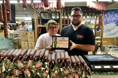 Proprietária da agroindústria Weber, que ganhou o primeiro lugar na categoria salame do concurso da Secretaria da Agricultura na Expointer 2019<!-- NICAID(14235378) -->