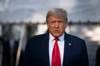 WASHINGTON, DC - SEPTEMBER 19: U.S. President Donald Trump speaks to  of the press prior to his departure from the White House on September 19, 2020 in Washington, DC. President Trump is traveling to North Carolina for a campaign rally.   Sarah Silbiger/Getty Images/AFP<!-- NICAID(14596556) -->