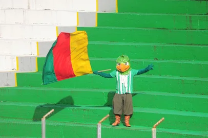 CAXIAS DO SUL, RS, BRASIL, 17/09/2020. Juventude x CRB, jogo válido pela quarta fase da Copa do Brasil 2020 realizado no estádio Alfredo Jaconi. O Periquito, mascote do Juventude, na arquibancada. (Porthus Junior/Agência RBS)<!-- NICAID(14594986) -->