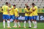  Brazils Philippe Coutinho (3-R) celebrates with teammates after scoring against Bolivia during their 2022 FIFA World Cup South American qualifier football match at the Neo Quimica Arena, also known as Itaquerao, in Sao Paulo, Brazil, on October 9, 2020, amid the COVID-19 novel coronavirus pandemic. (Photo by AMANDA PEROBELLI / POOL / AFP)Editoria: SPOLocal: Sao PauloIndexador: AMANDA PEROBELLISecao: soccerFonte: POOLFotógrafo: STR<!-- NICAID(14613852) -->