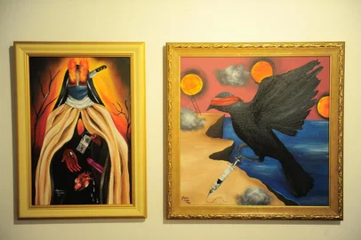  Exposição Obras Aleatórias de uma Pandemia: Exposições Imprevistas, de Marina Luísa Almeida, na sala de exposições do Centro Municipal de Cultura Dr. Henrique Ordovás Filho. (Porthus Junior/Agência RBS)<!-- NICAID(14629125) -->