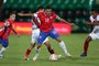  Chile's Cesar Pinares (R) and Peru's Edison Flores vie for the ball during their closed-door 2022 FIFA World Cup South American qualifier football match at the National Stadium in Santiago, on November 13, 2020. (Photo by IVAN ALVARADO / POOL / AFP)Editoria: SPOLocal: SantiagoIndexador: IVAN ALVARADOSecao: soccerFonte: POOLFotógrafo: STR<!-- NICAID(14642816) -->