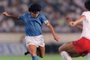 MaradonnaSusan01Argentina soccer superstar Diego Maradona (L) of S.S.C Napoli is about to shoot a ball to the goal during the Xerox Super Soccer 12 August 1988 against Japans National Team in Tokyo.  Napoli won the game 2-0.  AFP PHOTO AFP/AFP/sjw (Photo by BON ISHIKAWA / AFP)Editoria: SPOLocal: TokyoIndexador: BON ISHIKAWASecao: soccerFonte: AFPFotógrafo: STR<!-- NICAID(14652515) -->
