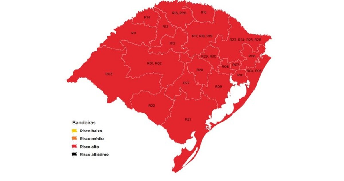 Pela Primeira Vez Mapa Preliminar Indica Todas As 21 Regioes Do Rs Em Bandeira Vermelha Gzh Pela Primeira Vez Mapa Preliminar Indica Todas As 21 Regioes Do Rs Em Bandeira Vermelha Gzh