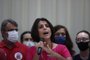  PORTO ALEGRE, RS, BRASIL - 29.11.2020 - Pronunciamento de Manuela DÁvila depois da derrota nas eleições municipais. (Foto: Jefferson Botega/Agencia RBS)<!-- NICAID(14656138) -->