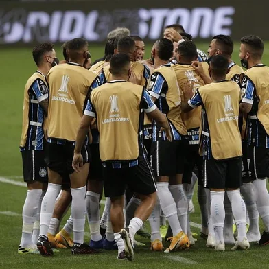  PORTO ALEGRE, RS, BRASIL - 03.12.2020 - O Grêmio recebe o Guaraní-PAR nesta quinta-feira (3), na Arena, em jogo válido pela volta das oitavas de final da Libertadores. (Foto: Mateus Bruxel/Agencia RBS)<!-- NICAID(14660315) -->